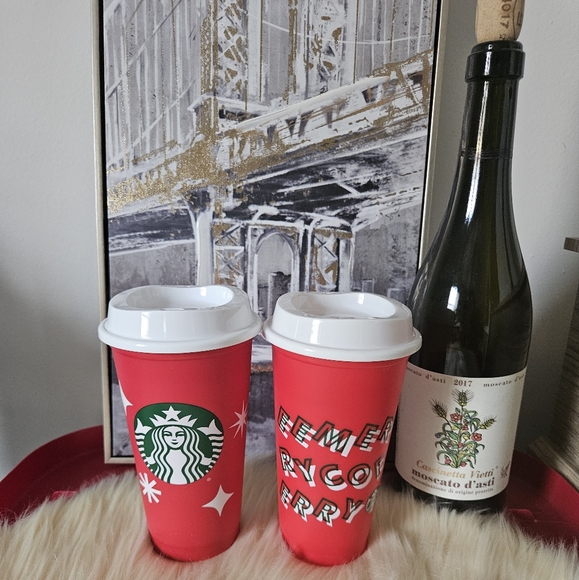 Starbucks Other - NWOT Starbucks Reusable Holiday Cups 1 25th Anniversary & 1 2019 limited edition